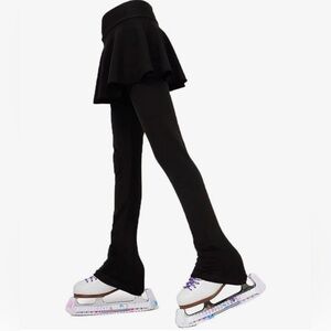 LIUHUO Figure Skating Training Pants Girls Hakama Show Competition Plain Black